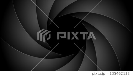 Camera shutter aperture background with dark black focus circle cinema lens frame graphic design Camera shutter aperture background with dark black focus circle cinema lens frame graphic design 135462132