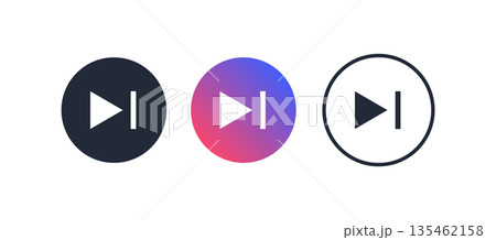 Modern play pause button icon design. Media control and digital interface 135462158