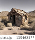Deserted Shack in Arid Landscape 135462377