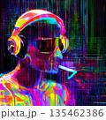 Neon Headphones Cyberpunk Vibe 135462386