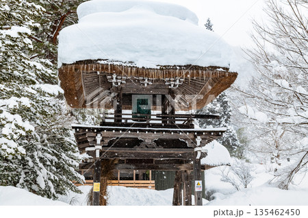 雪の白川郷 明善寺 雪の白川郷 明善寺 135462450