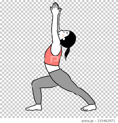 一幅簡單可愛的女性瑜珈插畫 一幅簡單可愛的女性瑜珈插畫 135462971