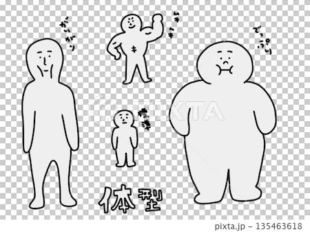 各種體型的簡筆畫 各種體型的簡筆畫 135463618