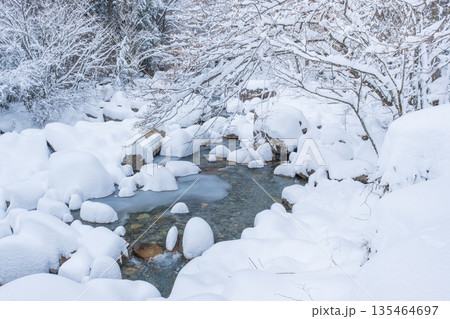 冬の川（夕森渓谷） 135464697