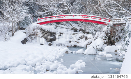 夕森渓谷（冬）：もみじ橋 135464766