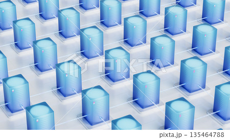 Detailed network of branded server units connected by digital flows Detailed network of branded server units connected by digital flows 135464788