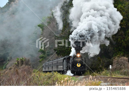 SLやまぐち号　JR山口線　撮影名所　本門前踏を驀進 135465886