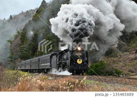 SLやまぐち号　JR山口線　撮影名所　本門前踏を驀進 135465889