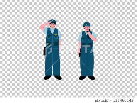 男女警察插畫 135466142