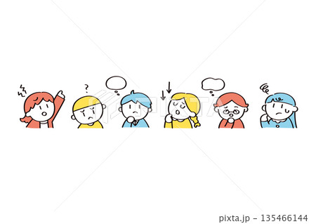 悩み考える子供たちのイラスト 悩み考える子供たちのイラスト 135466144