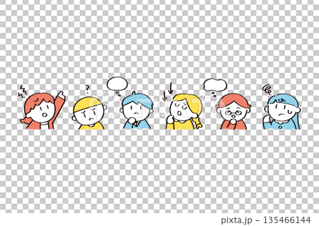 悩み考える子供たちのイラスト 悩み考える子供たちのイラスト 135466144