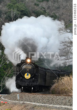 SLやまぐち号　JR山口線　撮影名所　津和野　白井の里を驀進 135466318