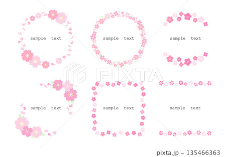 桜のフレームセット 135466363
