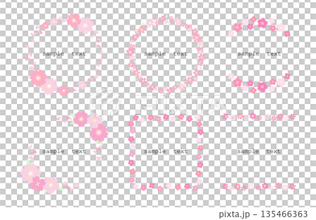 桜のフレームセット 135466363