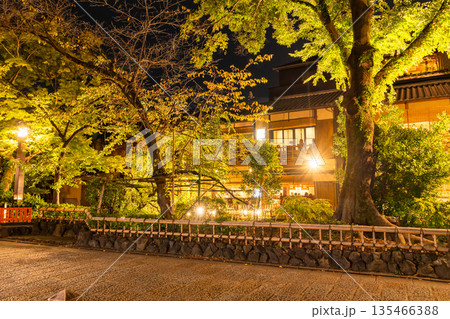 《京都府》京都・祇園白川の夜景 135466388