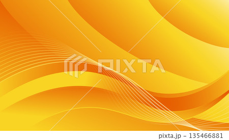Abstract Yellow Orange Wave Background With Smooth Flowing Curves Abstract Yellow Orange Wave Background With Smooth Flowing Curves 135466881