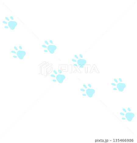薄い水色の可愛い足跡 135466986