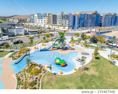 Aerial view of community playground in south San Diego, Chula Vista 135467300