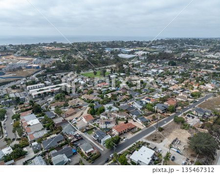 Aerial view of Del Mar town in San Diego, California Aerial view of Del Mar town in San Diego, California 135467312