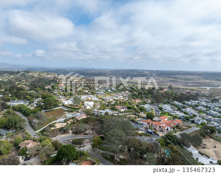 Aerial view of Del Mar town in San Diego, California 135467323