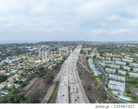 Aerial view of Del Mar town in San Diego, California Aerial view of Del Mar town in San Diego, California 135467327