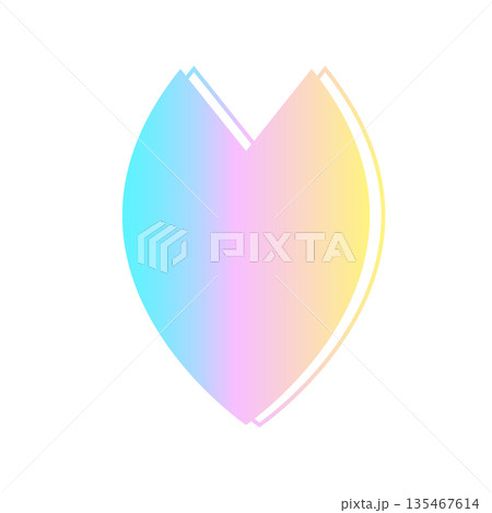 パステルグラデーションの桜の花びら 抽象的でやさしい春のイラスト 135467614