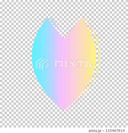 パステルグラデーションの桜の花びら 抽象的でやさしい春のイラスト 135467614