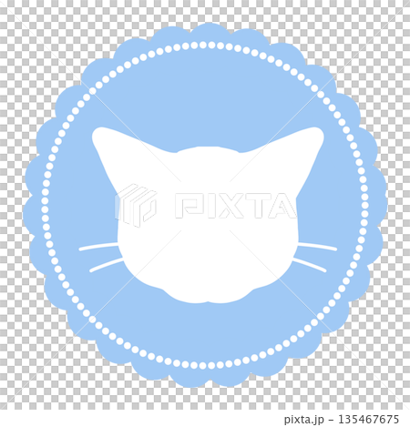 A light blue cat face silhouette icon. A light blue cat face silhouette icon. 135467675