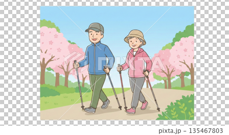 北歐式健走（使用健走杖） 135467803