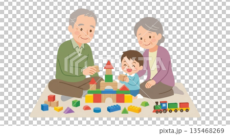 和我的孫子孫女們一起玩積木 135468269