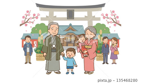 孫と初詣 孫と初詣 135468280