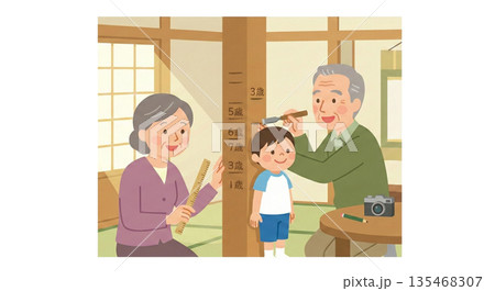 孫の成長記録（柱に身長を刻む） 135468307
