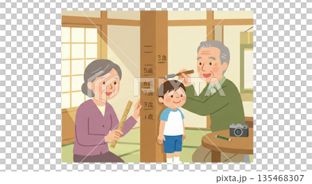 孫の成長記録（柱に身長を刻む） 135468307