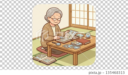 昔のアルバムを見返して整理する 135468313