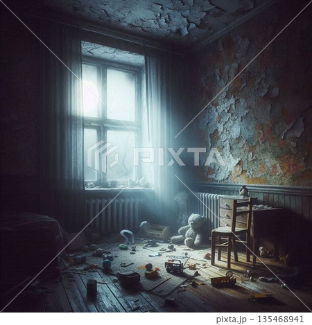 不気味な子供部屋、廃墟の子供部屋 135468941