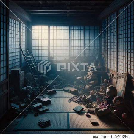 不気味な子供部屋、廃墟の子供部屋 不気味な子供部屋、廃墟の子供部屋 135468963
