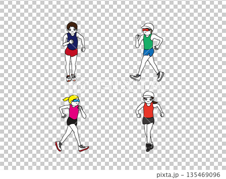 Race walking illustration 135469096