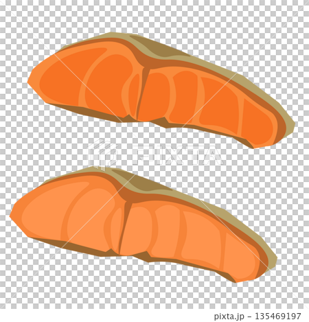 Vector illustration of grilled salmon fillet 135469197