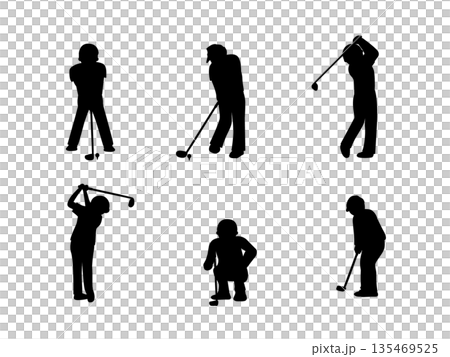 Golf Man Silhouette Golf Man Silhouette 135469525