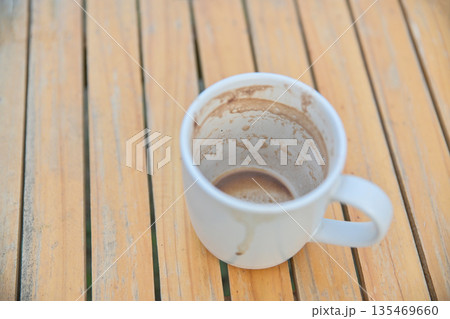 dirty hot drink stain in glass for cleaning concept idea 135469660