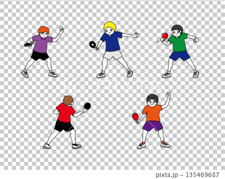 男子乒乓球插圖 男子乒乓球插圖 135469687