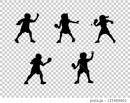 Table tennis silhouette illustration Table tennis silhouette illustration 135469802