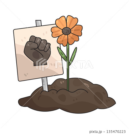 illustration of Flowers at Protest 135470223