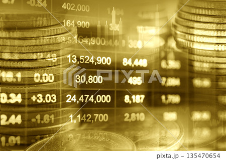 Stock market finance business, economy trend graph digital technology. Stock market finance business, economy trend graph digital technology. 135470654