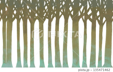 絵本風冬木立の背景 絵本風冬木立の背景 135471462