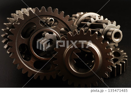 Metal gear wheel engine car and bike, mechanic industry. Metal gear wheel engine car and bike, mechanic industry. 135471485