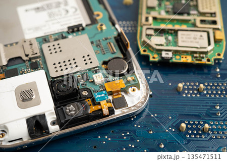 Repairing and upgrade circuit mainboard of notebook, electronic, computer hardware and technology. Repairing and upgrade circuit mainboard of notebook, electronic, computer hardware and technology. 135471511