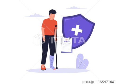 Personal Accident Insurance and Injury Disability Coverage Illustration Personal Accident Insurance and Injury Disability Coverage Illustration 135471681