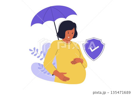 Maternity and Pregnancy Health Insurance Illustration Maternity and Pregnancy Health Insurance Illustration 135471689