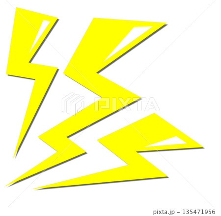 危険な電気が放電して感電する雷やイナヅマのイラスト素材 135471956
